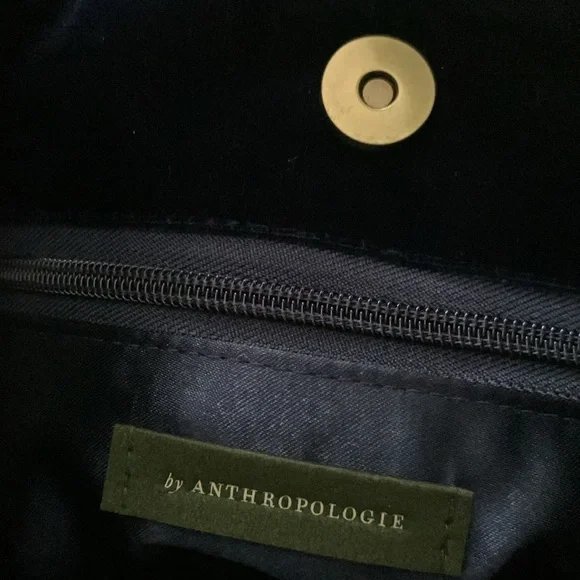 NWT Anthropologie navy blue velvet purse - Picture 8 of 11